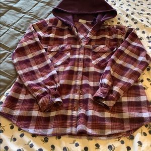 Columbia hooded flannel shirt XL